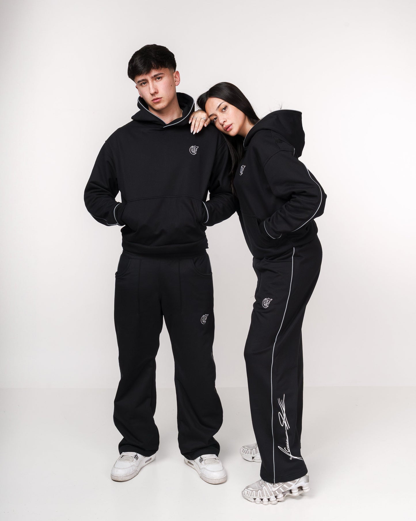 Tracksuit reflectante negro