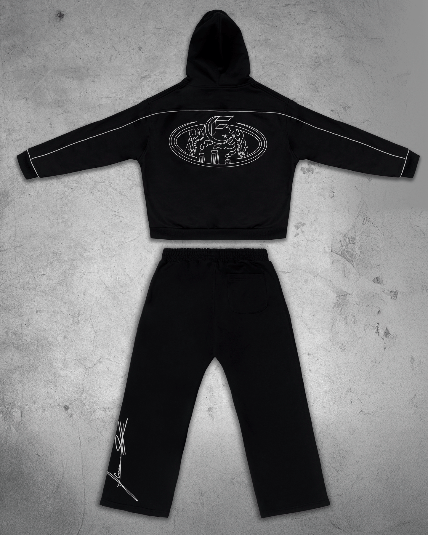 Tracksuit reflectante negro