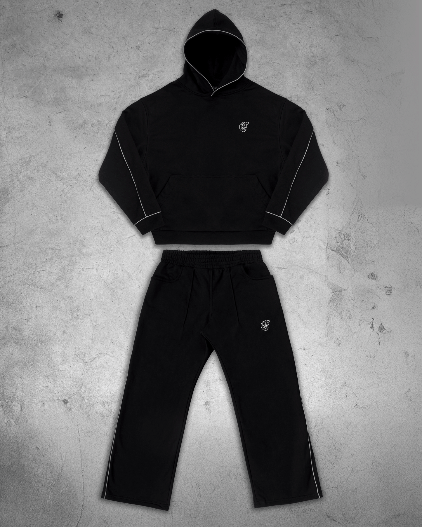 Tracksuit reflectante negro
