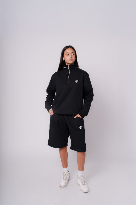 Conjunto negro 1/4 cierre-short