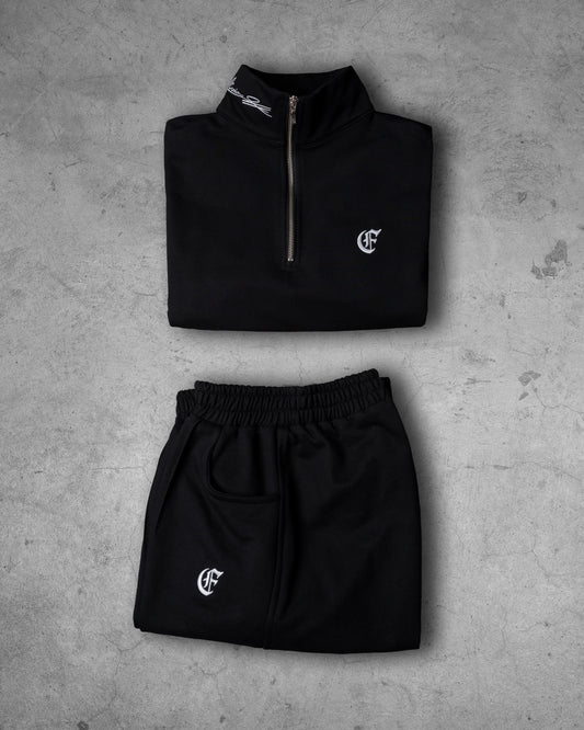 Conjunto negro 1/4 cierre-short